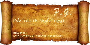 Pántlik Gyöngyi névjegykártya